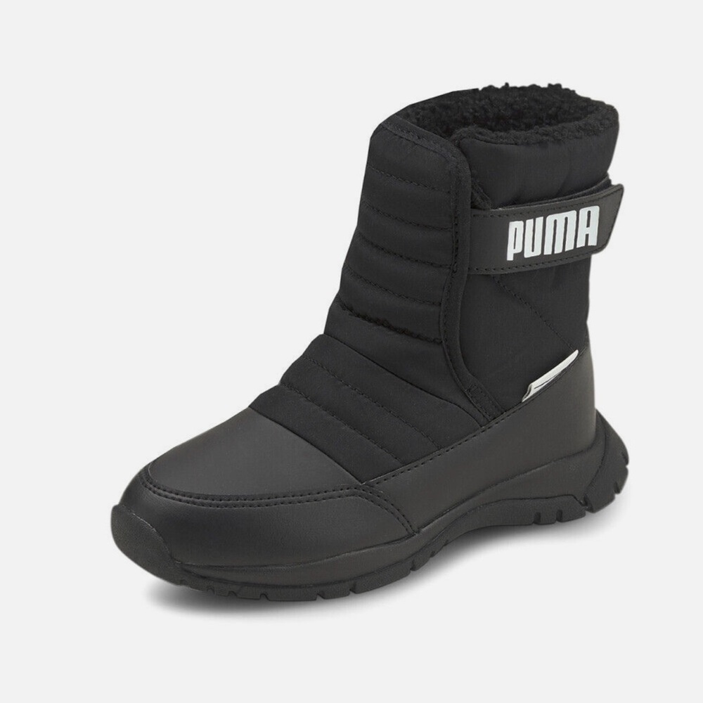 Puma Nieve Winter Snow Youth Boys Black Casual Boots